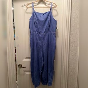 Old Navy Blue Jeans Strap Jumpsuit